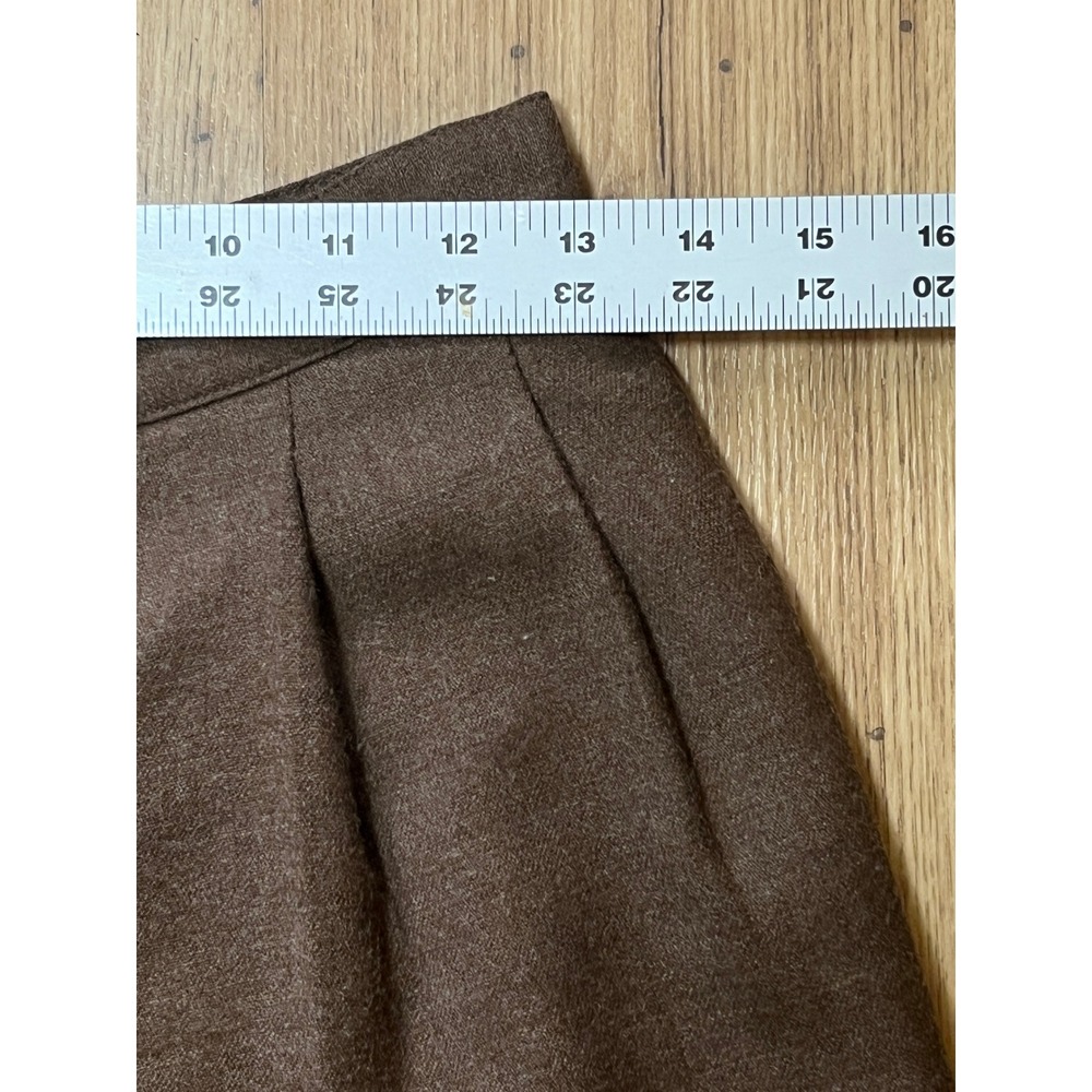 Vintage 100% Wool Trousers Pants Womens 6 Petite Brown High Rise Lined Classic - Picture 9 of 11
